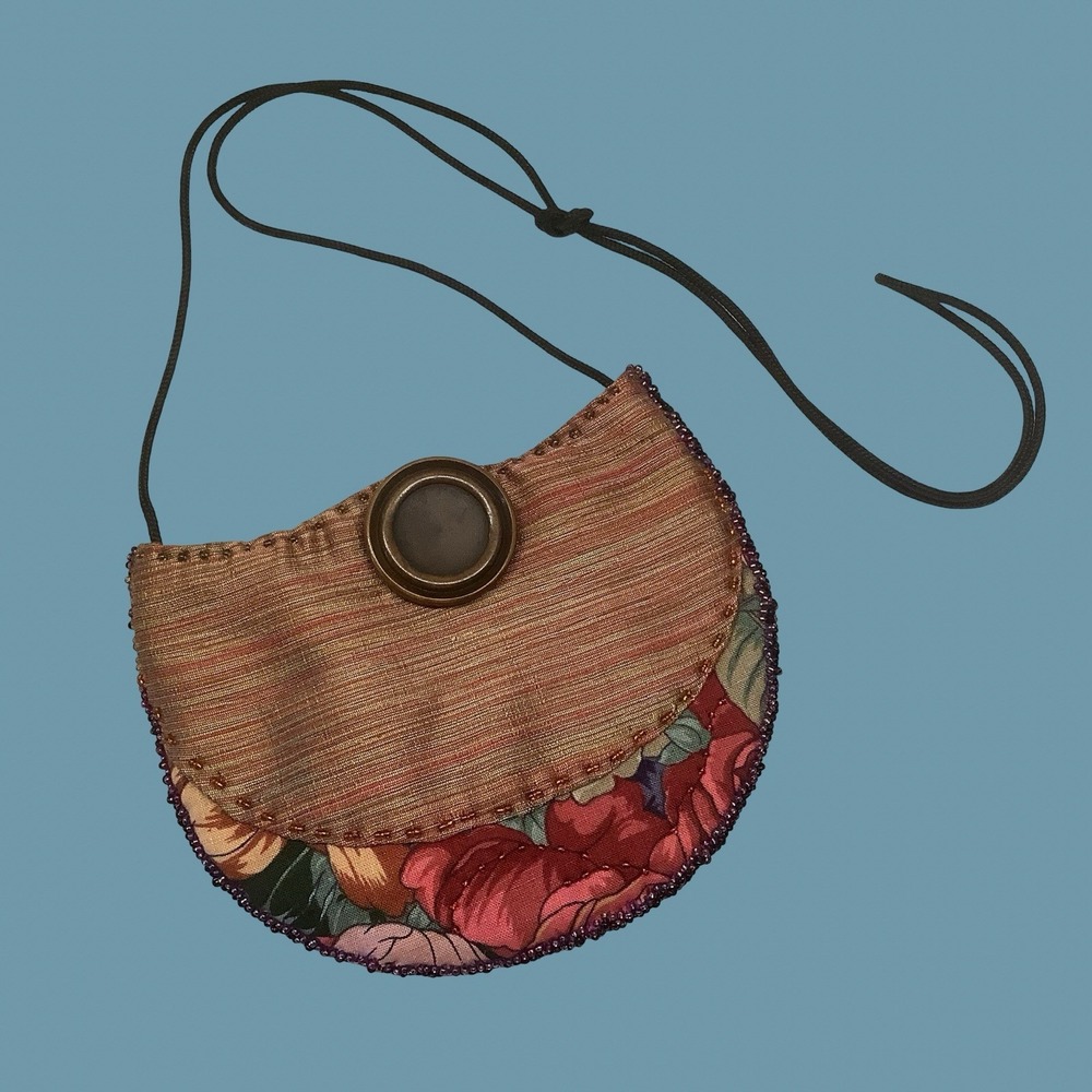 Handmade Floral Cotton Fabric Phone Bag Small Purse Hippie Boho